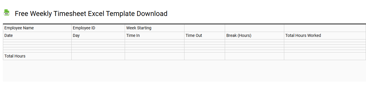 Free weekly timesheet Excel template download