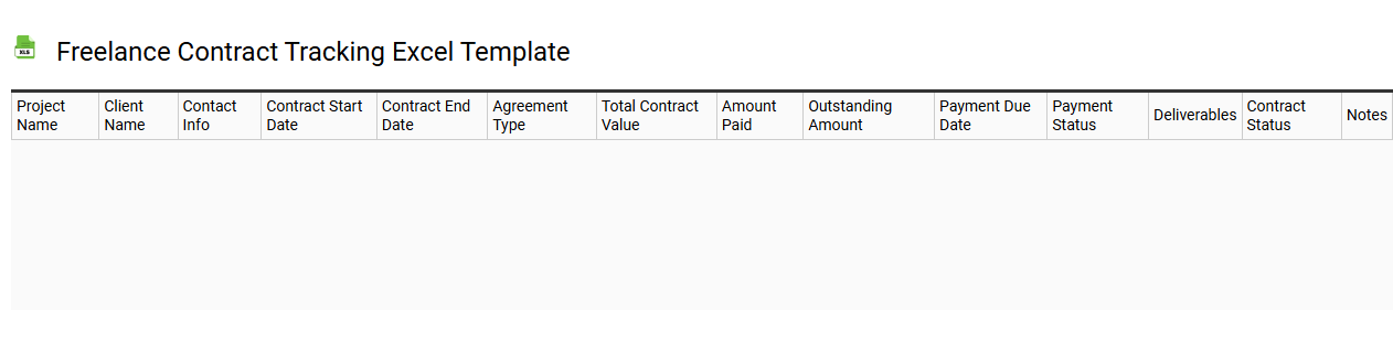 Freelance contract tracking Excel template
