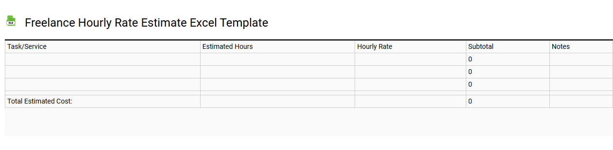 Freelance hourly rate estimate Excel template