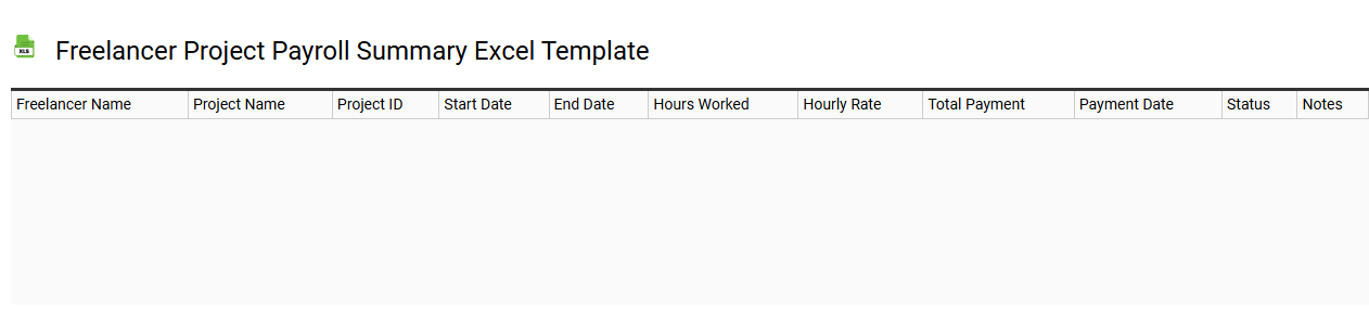 Freelancer project payroll summary Excel template