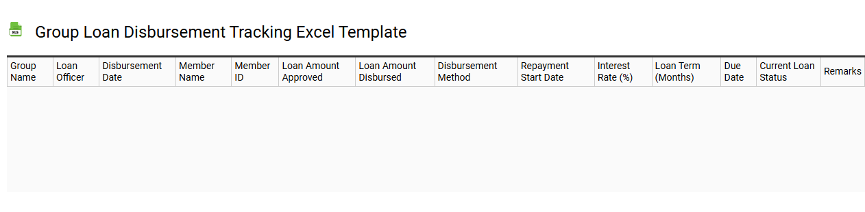 Group loan disbursement tracking Excel template