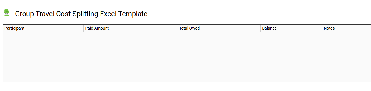 Group travel cost splitting Excel template