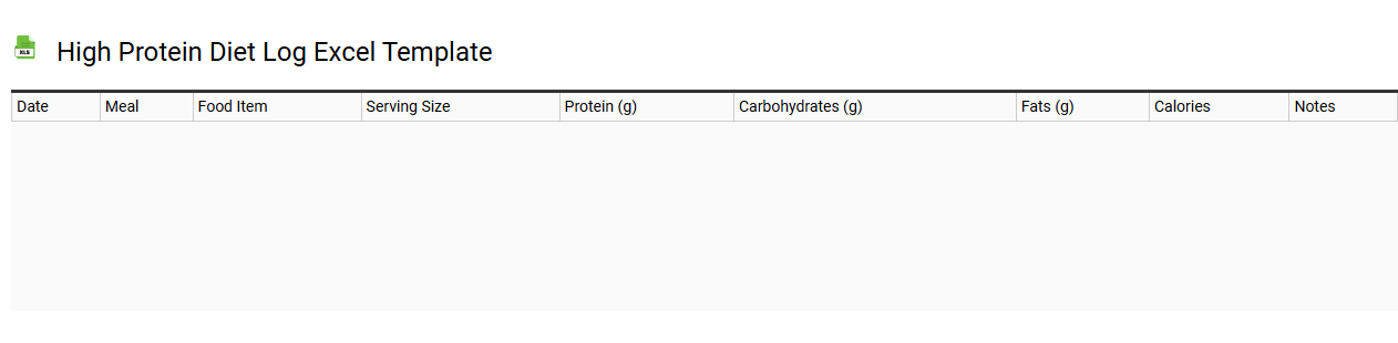 High protein diet log Excel template