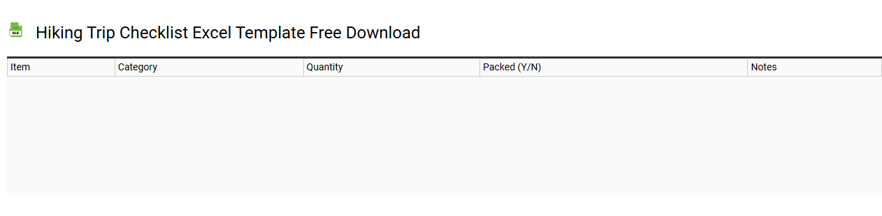 Hiking trip checklist Excel template free download