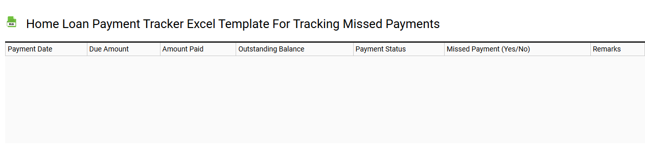 Home loan payment tracker Excel template for tracking missed payments