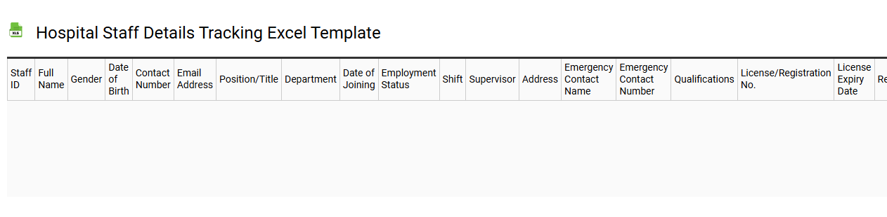 Hospital staff details tracking Excel template