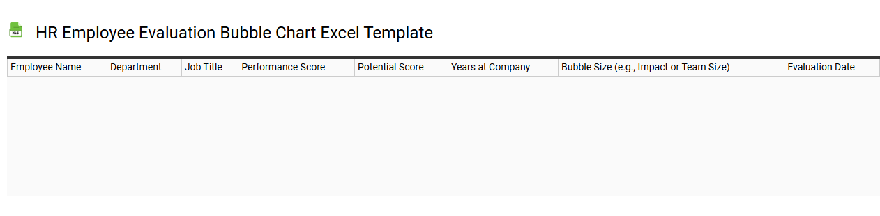 HR employee evaluation bubble chart Excel template