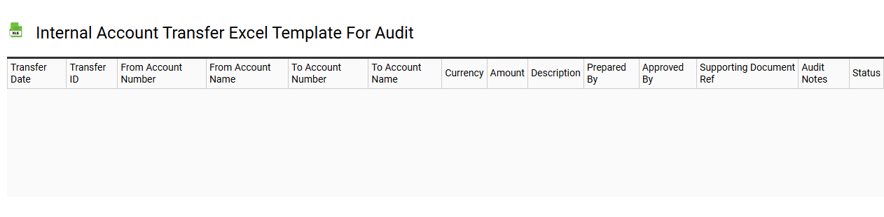 Internal account transfer Excel template for audit