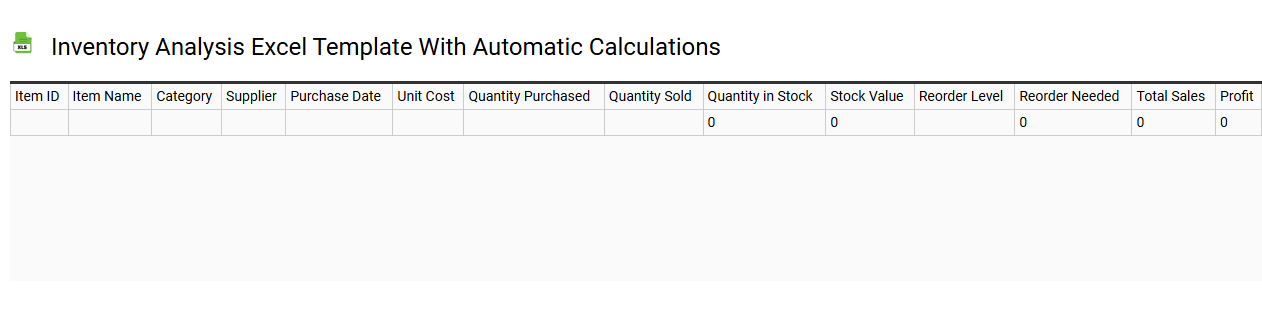 Inventory analysis Excel template with automatic calculations