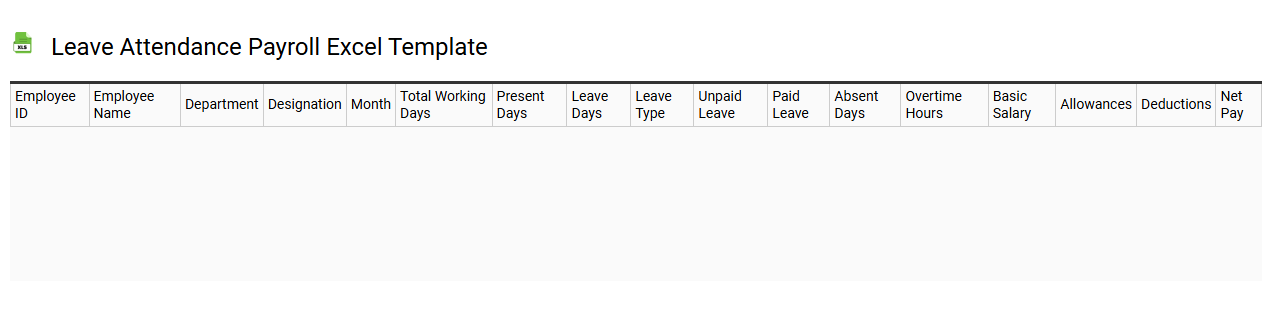 Leave attendance payroll Excel template