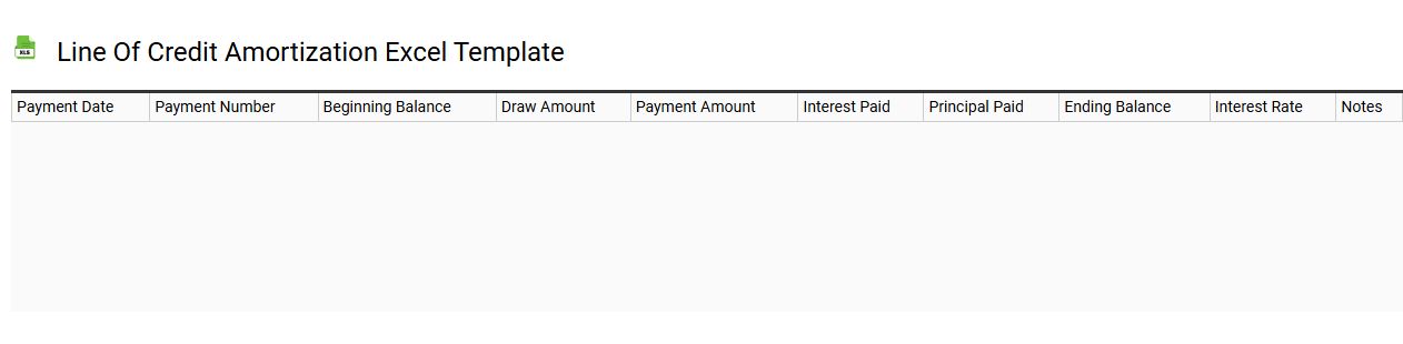 Line of credit amortization Excel template