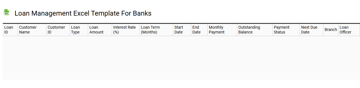 Loan management Excel template for banks