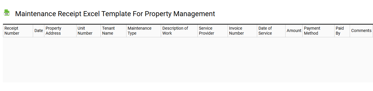 Maintenance receipt Excel template for property management