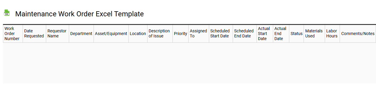 Maintenance work order Excel template
