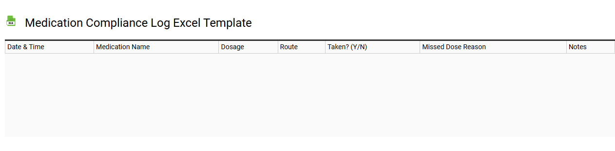 Medication compliance log Excel template
