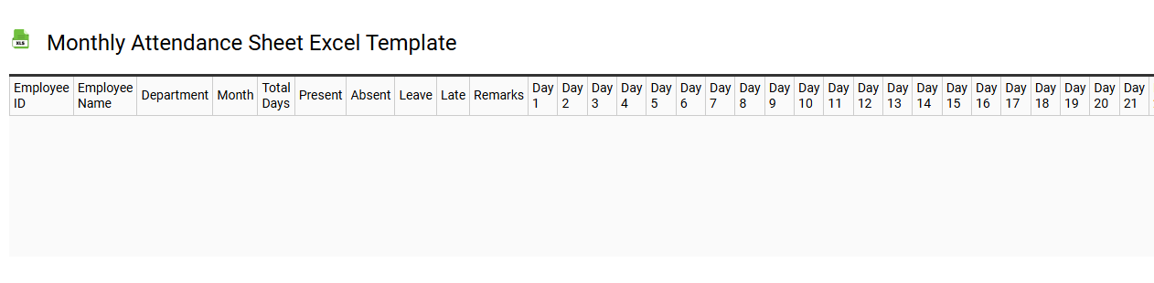 Monthly attendance sheet Excel template