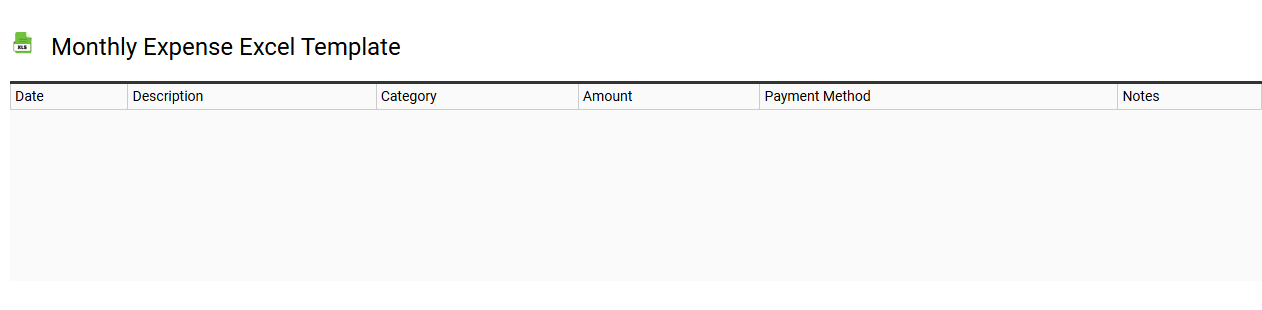 Monthly expense Excel template