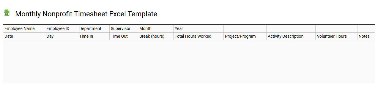 Monthly nonprofit timesheet Excel template
