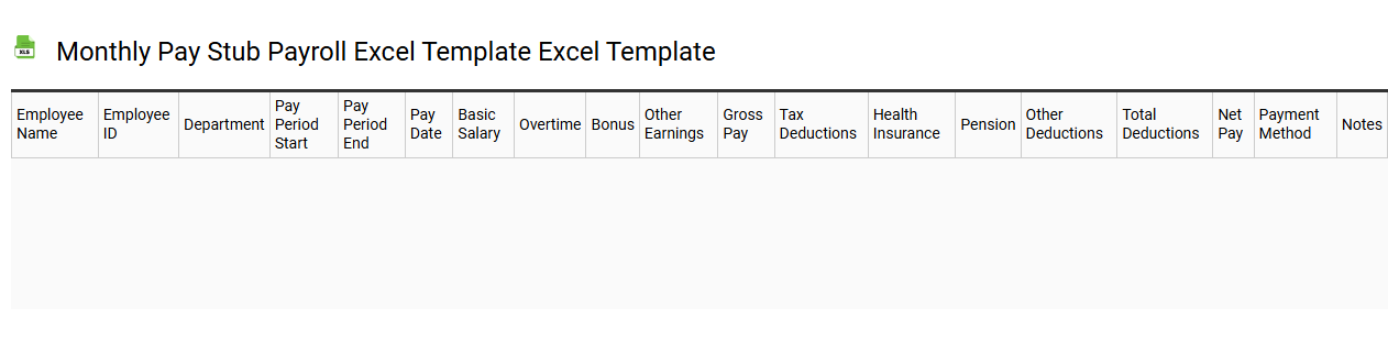 Monthly Pay stub payroll Excel template Excel template