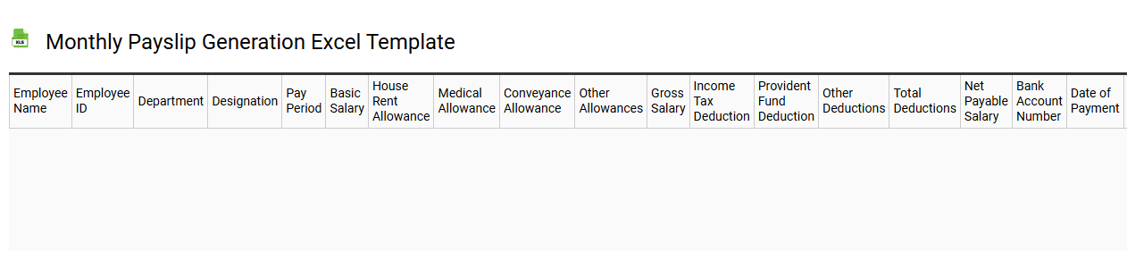 Monthly payslip generation Excel template