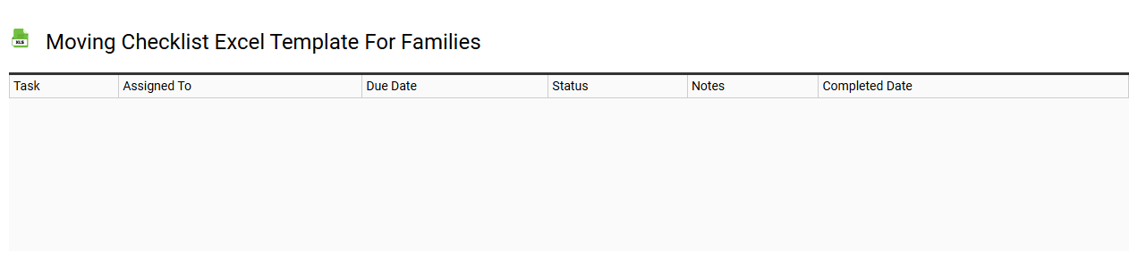 Moving checklist Excel template for families
