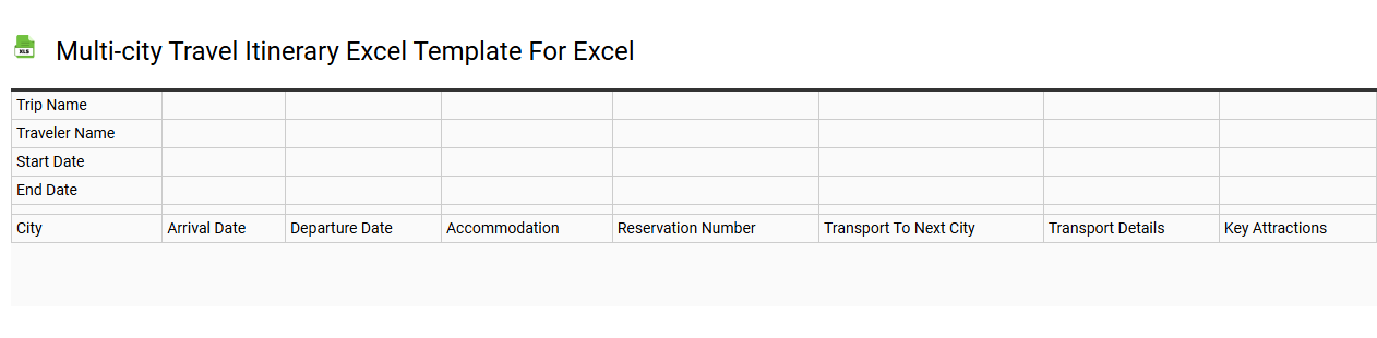 Multi-city travel itinerary Excel template for Excel