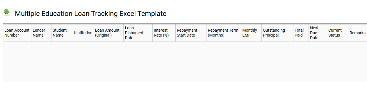 Multiple education loan tracking Excel template
