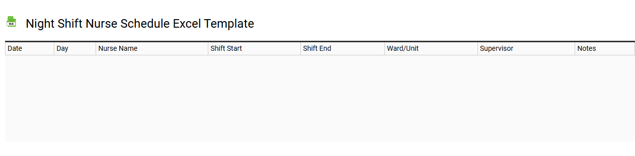 Night shift nurse schedule Excel template