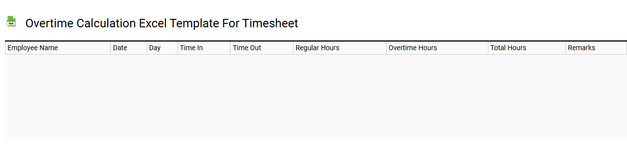 Overtime calculation Excel template for timesheet