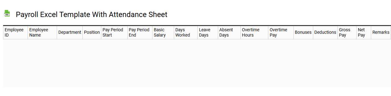 Payroll Excel template with attendance sheet