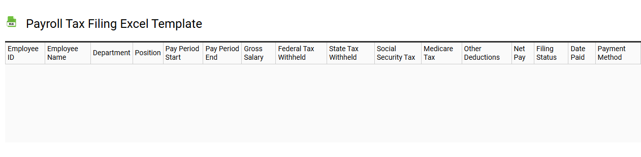 Payroll tax filing Excel template