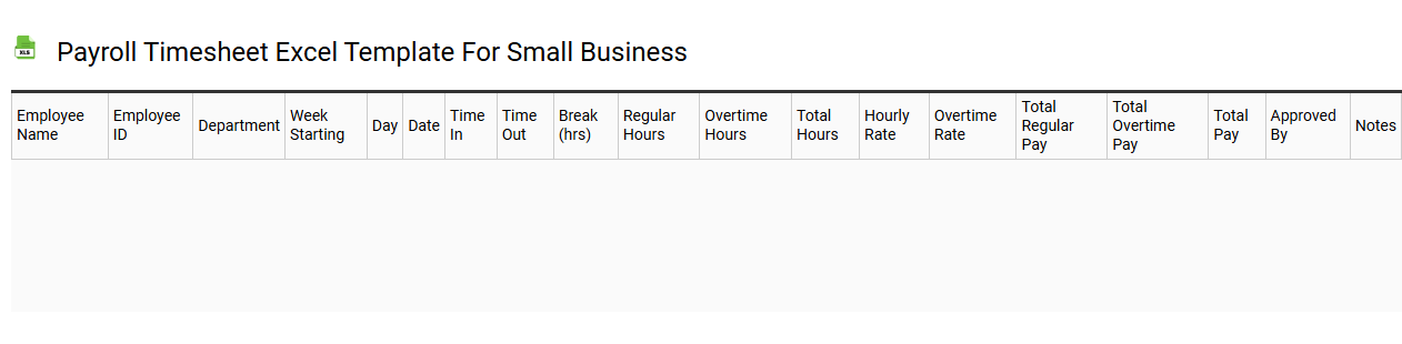 Payroll timesheet Excel template for small business
