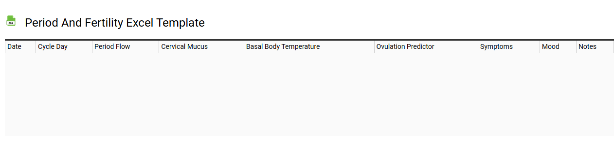 Period and fertility Excel template
