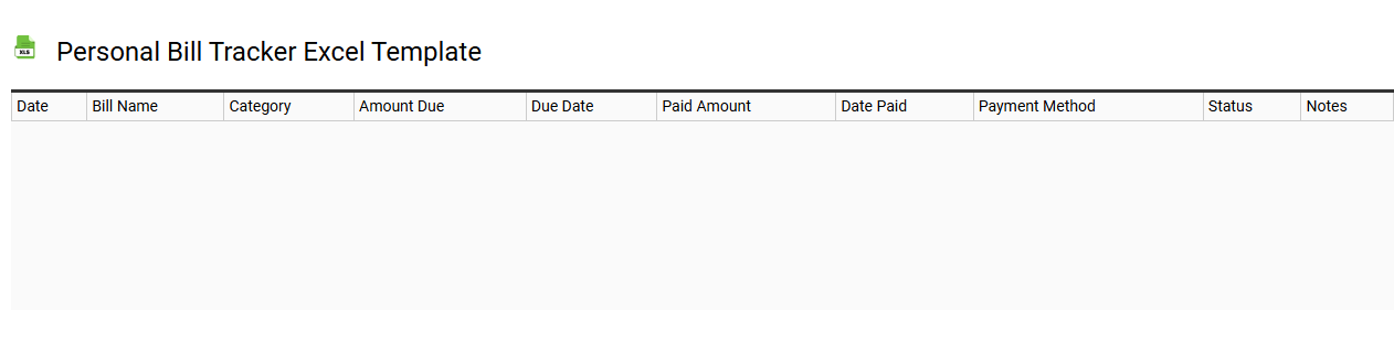 Personal bill tracker Excel template