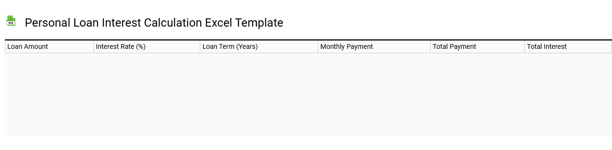 Personal loan interest calculation Excel template