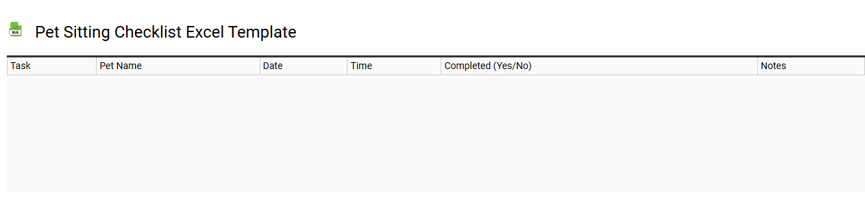 Pet sitting checklist Excel template