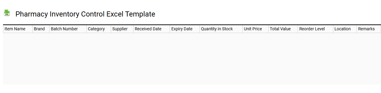 Pharmacy inventory control Excel template