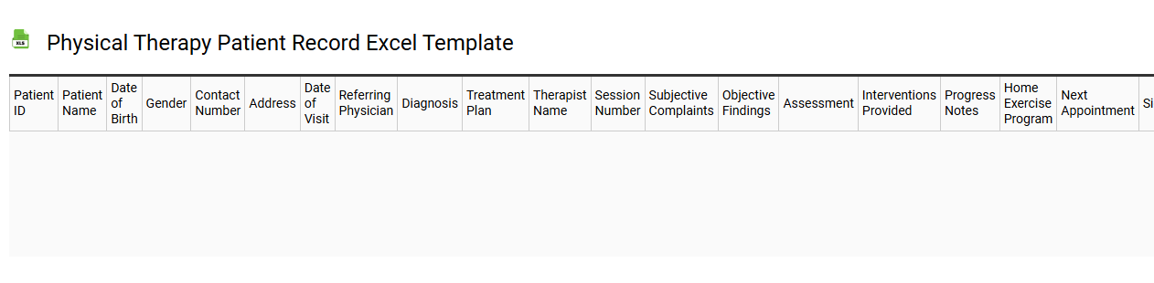 Physical therapy patient record Excel template