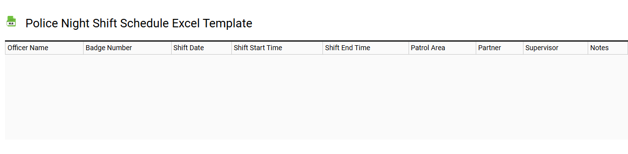 Police night shift schedule Excel template
