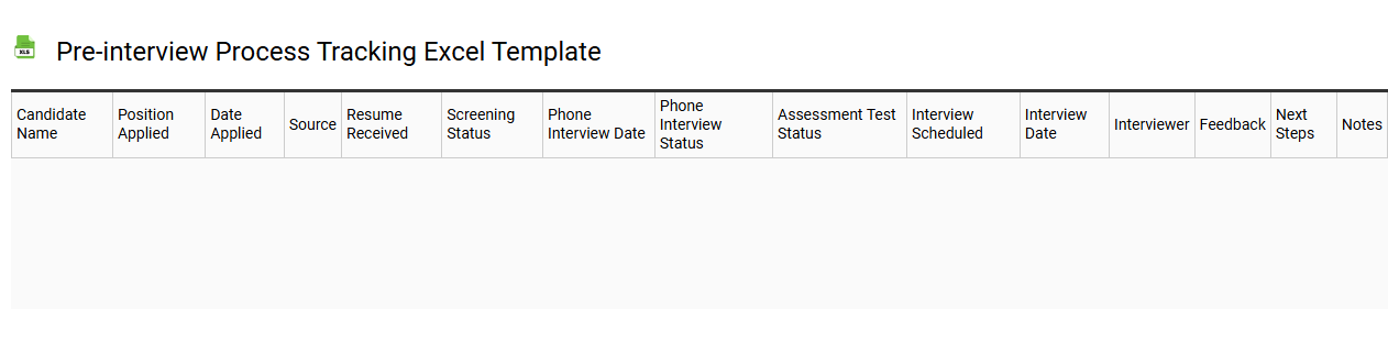 Pre-interview process tracking Excel template