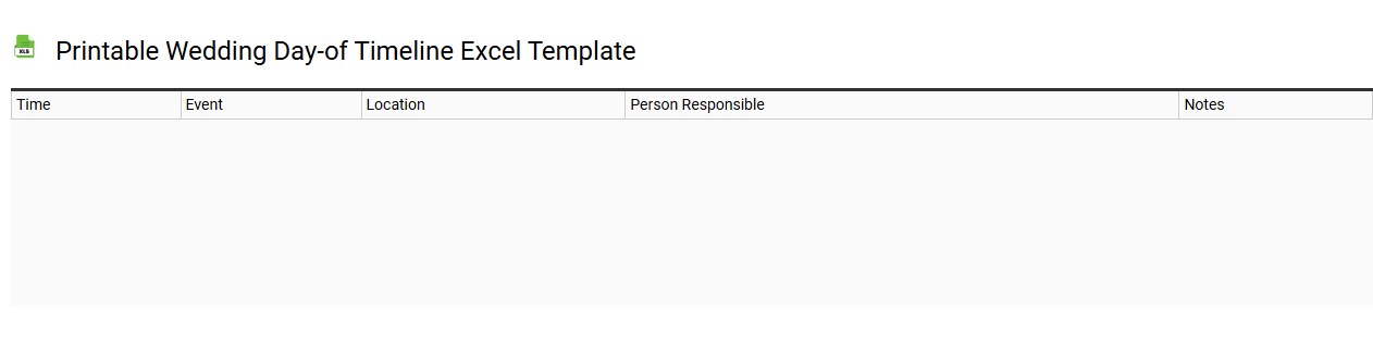 Printable wedding day-of timeline Excel template