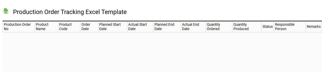 Production order tracking Excel template