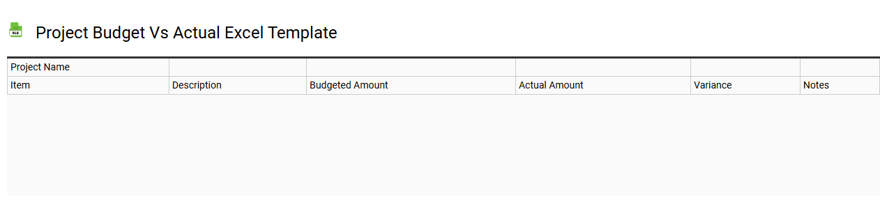 Project budget vs actual Excel template