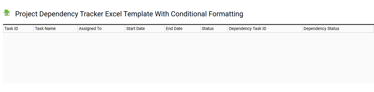 Project dependency tracker Excel template with conditional formatting