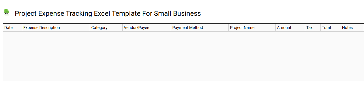 Project expense tracking Excel template for small business