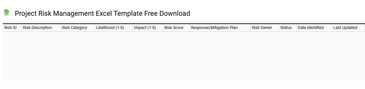 Project risk management Excel template free download
