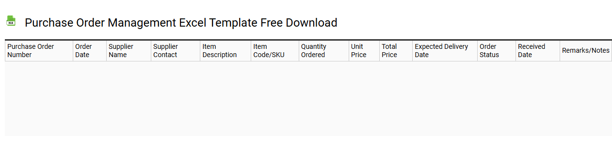 Purchase order management Excel template free download