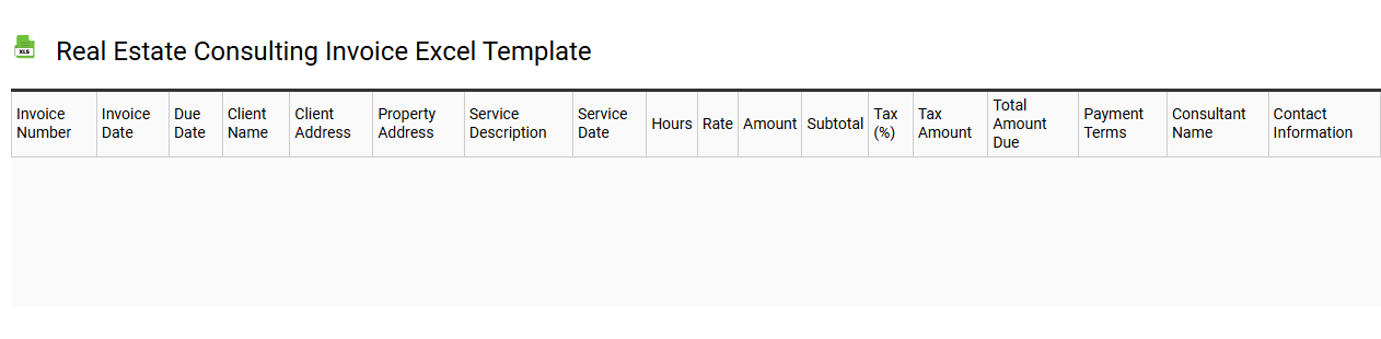 Real estate consulting invoice Excel template