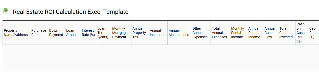 Real estate ROI calculation Excel template