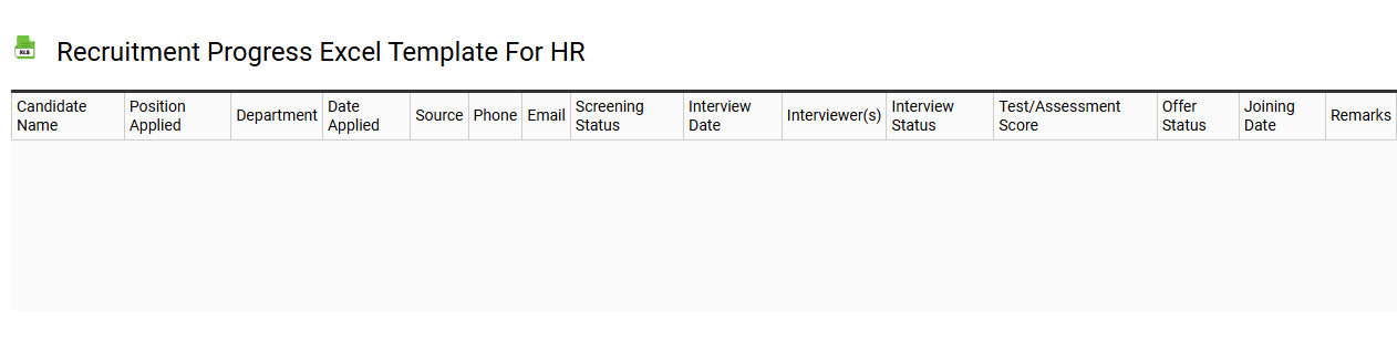 Recruitment progress Excel template for HR